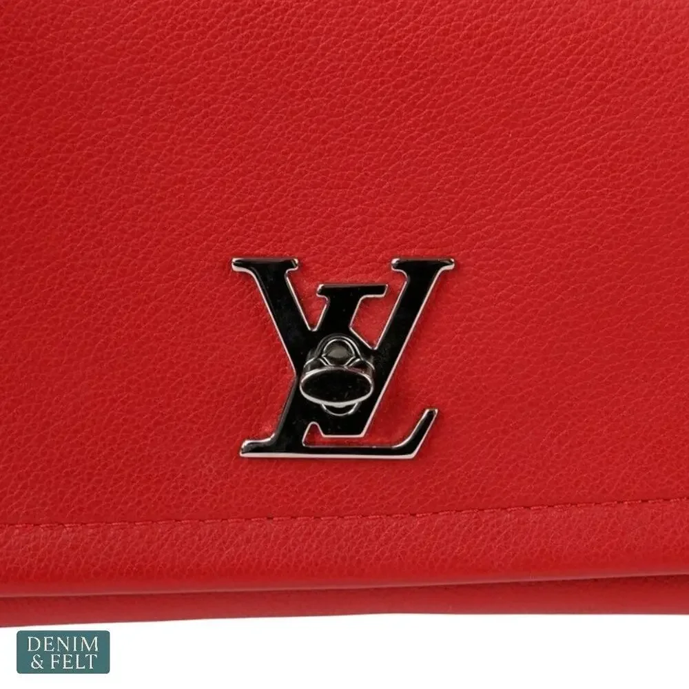Louis Vuitton Lockme II BB Red‎ Taurillon Leather Crossbody Bag Authentic